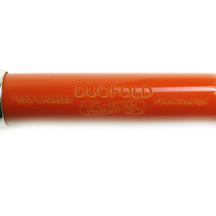 Excellent PARKER fountain pen Duofold Classic Big Red CT Centennial Orange 18K