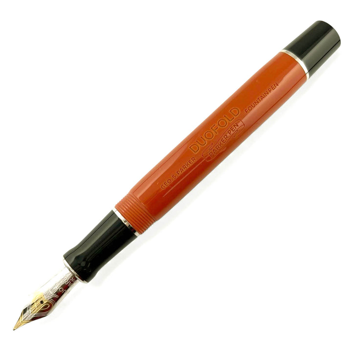 Excellent PARKER fountain pen Duofold Classic Big Red CT Centennial Orange 18K
