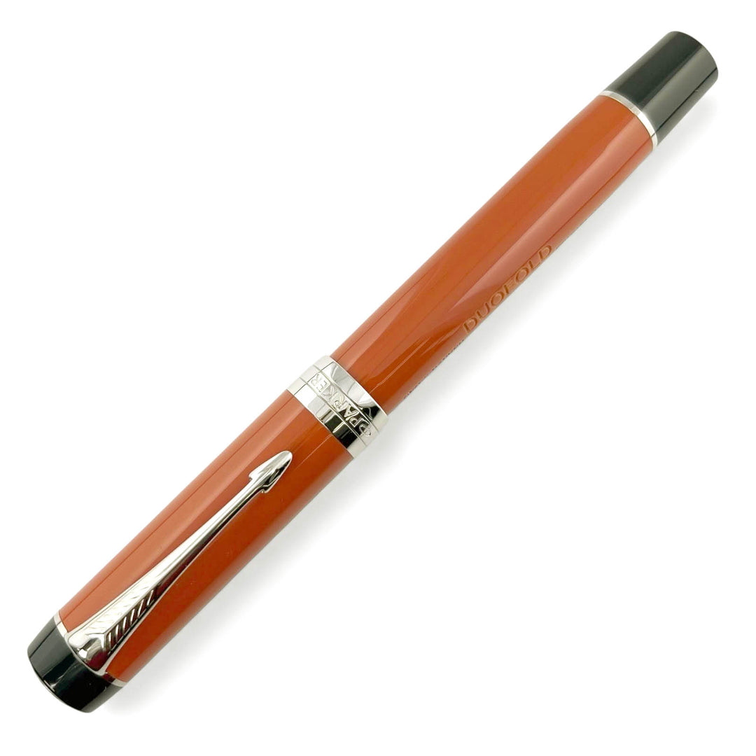 Excellent PARKER fountain pen Duofold Classic Big Red CT Centennial Orange 18K