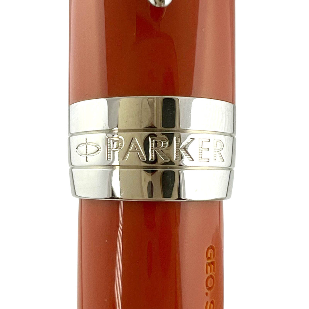 Excellent PARKER fountain pen Duofold Classic Big Red CT Centennial Orange 18K