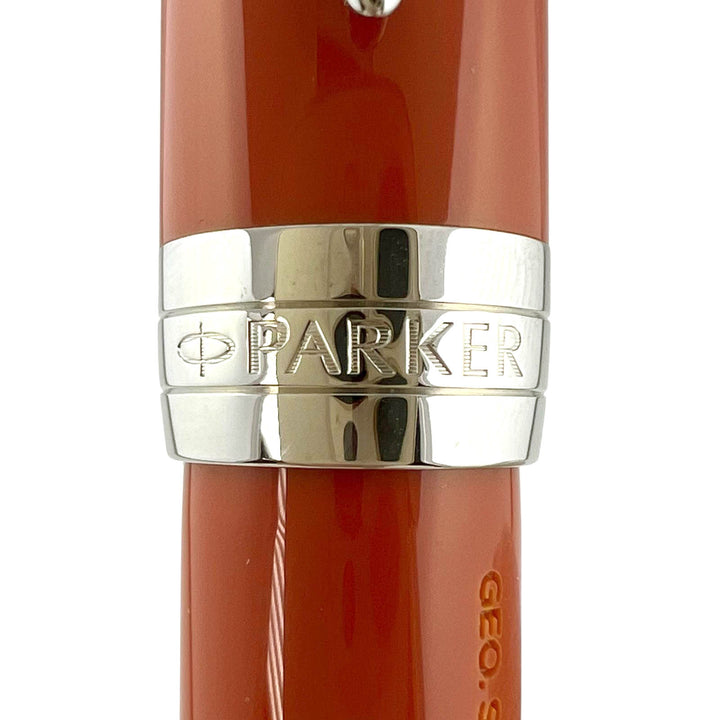 Excellent PARKER fountain pen Duofold Classic Big Red CT Centennial Orange 18K