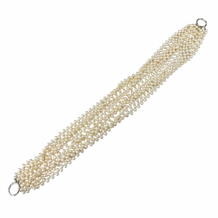Great TIFFANY&Co. Necklace Torsade 8 Row Ivory Pearl Women
