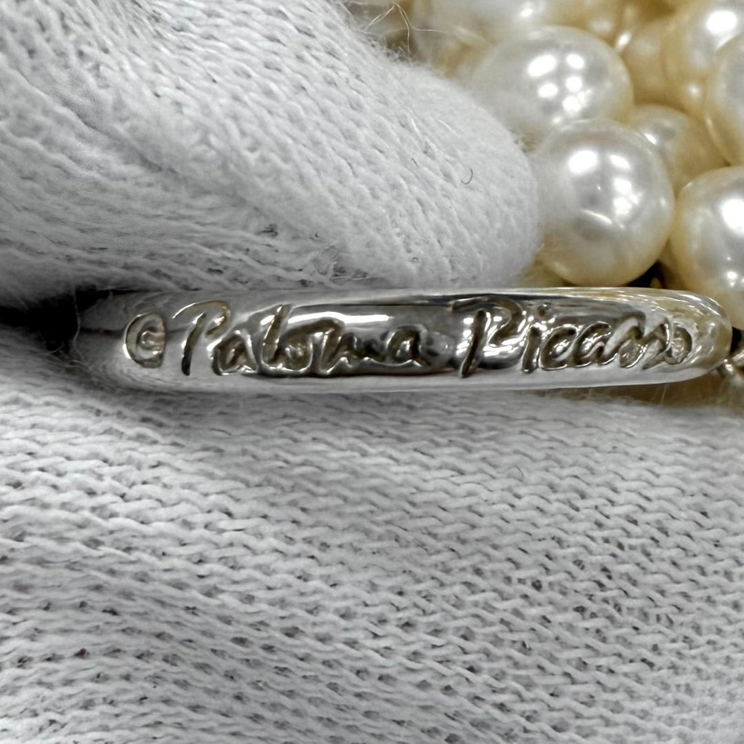 Great TIFFANY&Co. Necklace Torsade 8 Row Ivory Pearl Women