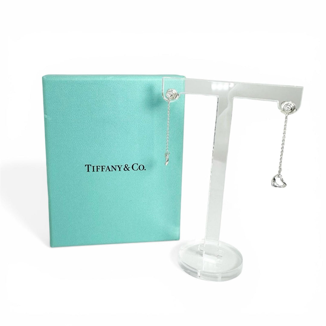 Excellent TIFFANY&Co. Pierce By the yard Open heart drop Silver AG925 Women