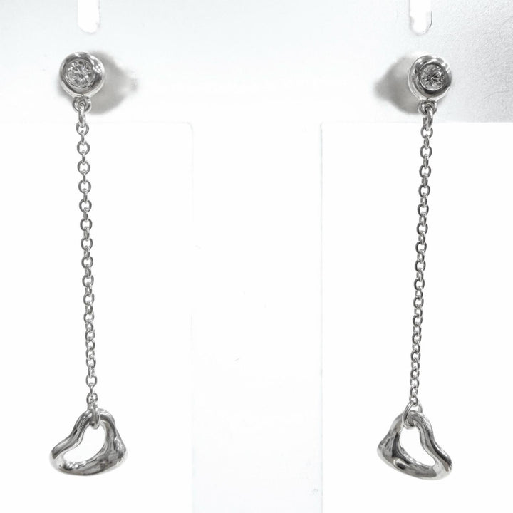 Excellent TIFFANY&Co. Pierce By the yard Open heart drop Silver AG925 Women