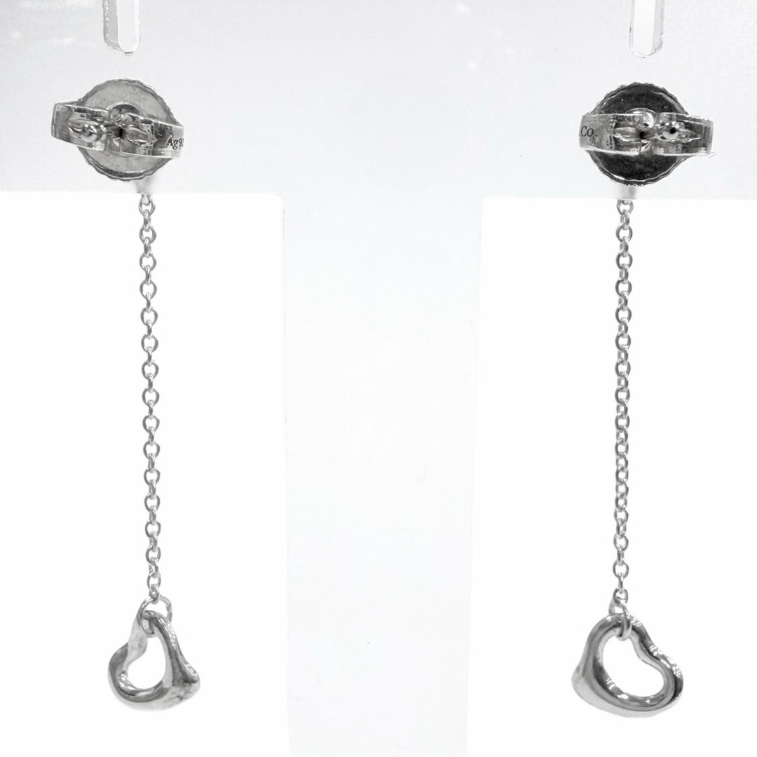 Excellent TIFFANY&Co. Pierce By the yard Open heart drop Silver AG925 Women