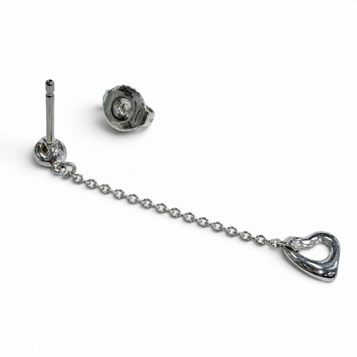 Excellent TIFFANY&Co. Pierce By the yard Open heart drop Silver AG925 Women