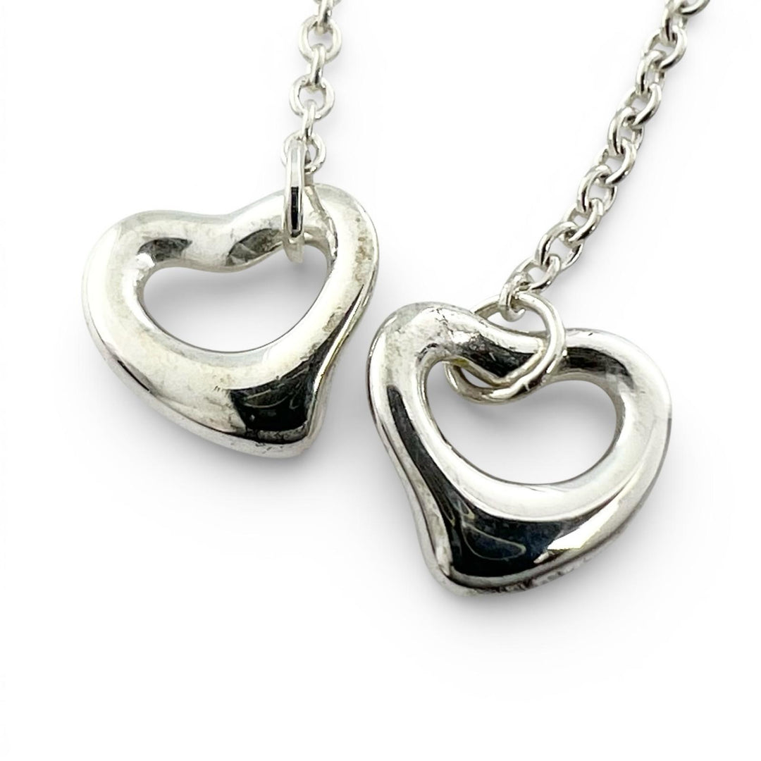 Excellent TIFFANY&Co. Pierce By the yard Open heart drop Silver AG925 Women