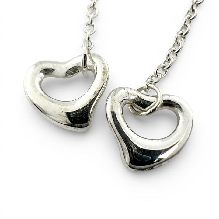 Excellent TIFFANY&Co. Pierce By the yard Open heart drop Silver AG925 Women