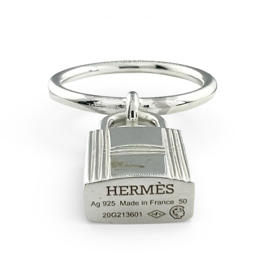 Excellent HERMES Ring Amulet Cadena Silver AG925 Women 50