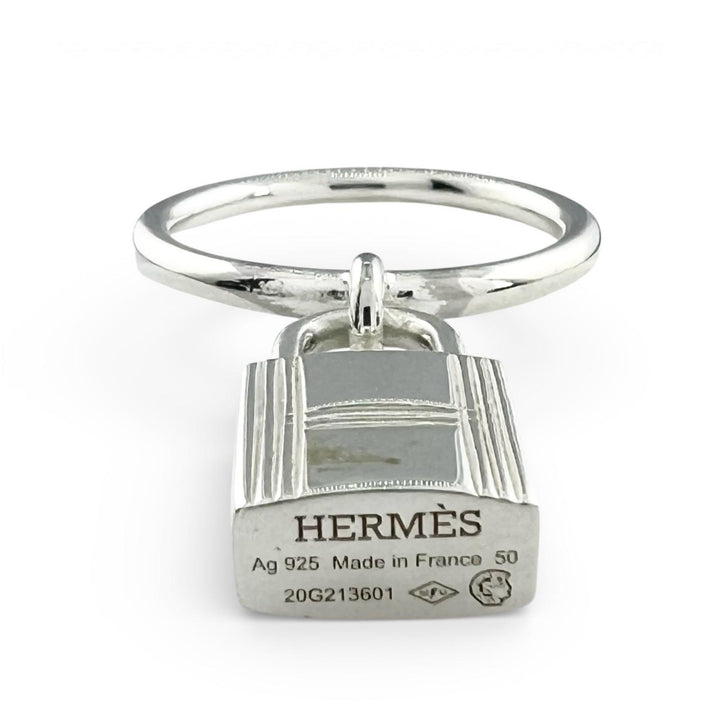 Excellent HERMES Ring Amulet Cadena Silver AG925 Women 50