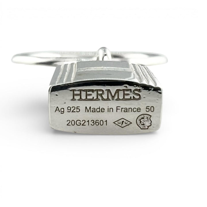 Excellent HERMES Ring Amulet Cadena Silver AG925 Women 50