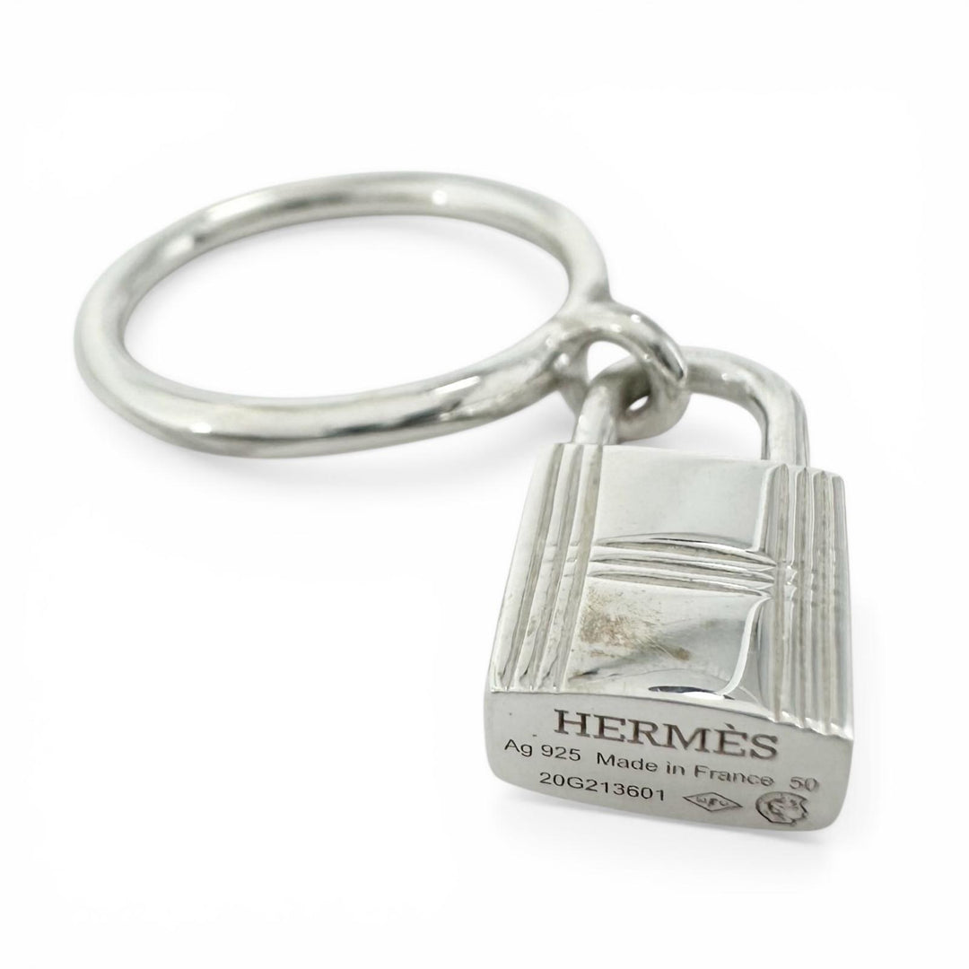 Excellent HERMES Ring Amulet Cadena Silver AG925 Women 50