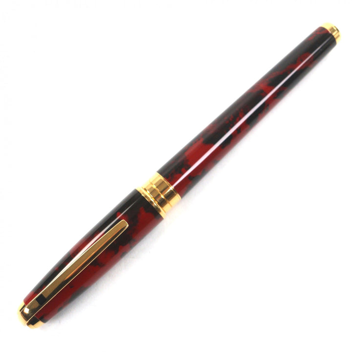Great Dupont fountain pen Olympio genuine lacquer Red Marble 18K mens