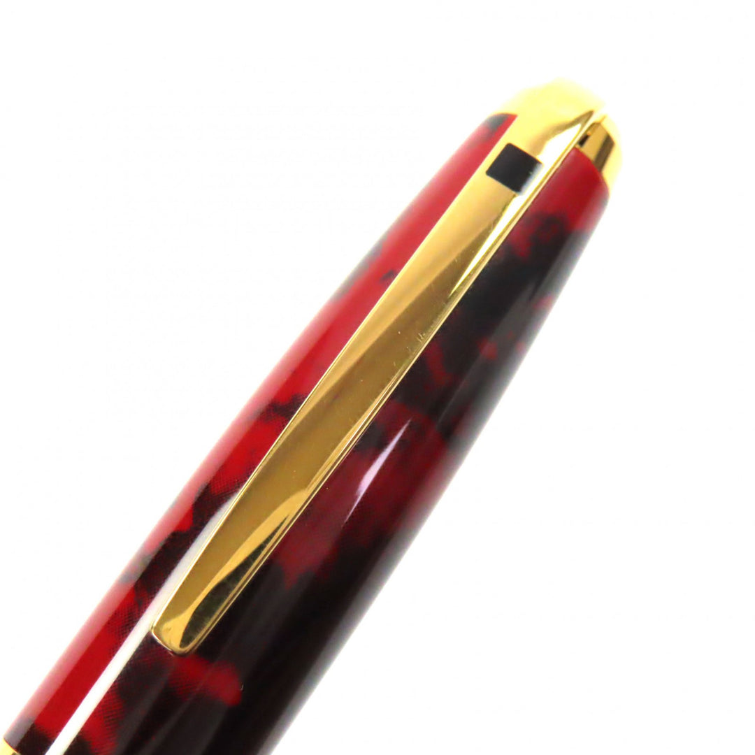 Great Dupont fountain pen Olympio genuine lacquer Red Marble 18K mens
