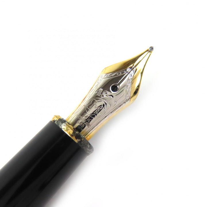 Very Good MONTBLANC fountain pen Meisterstück Classic white star black 14K mens