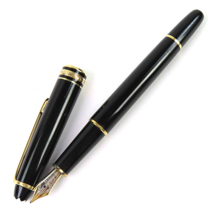 Very Good MONTBLANC fountain pen Meisterstück Classic white star black 14K mens