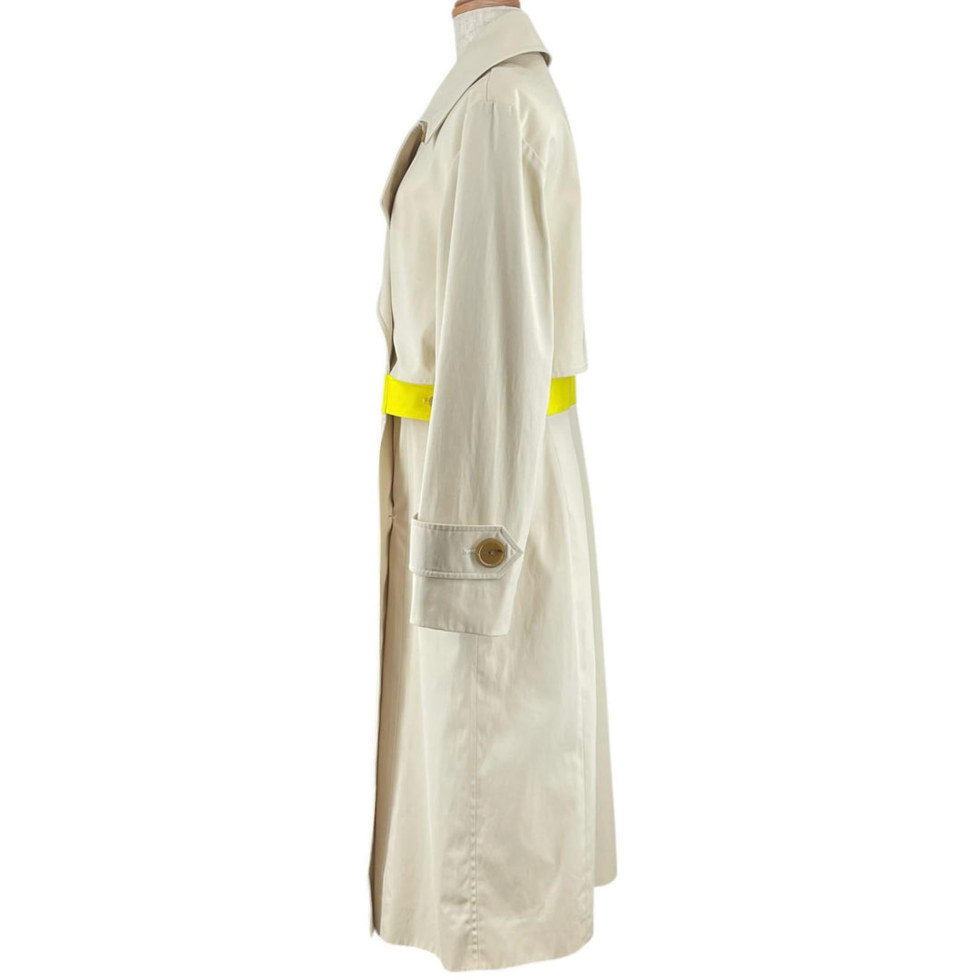 Excellent NINA RICCI trench coat logo button double-breasted coat beige Women 38