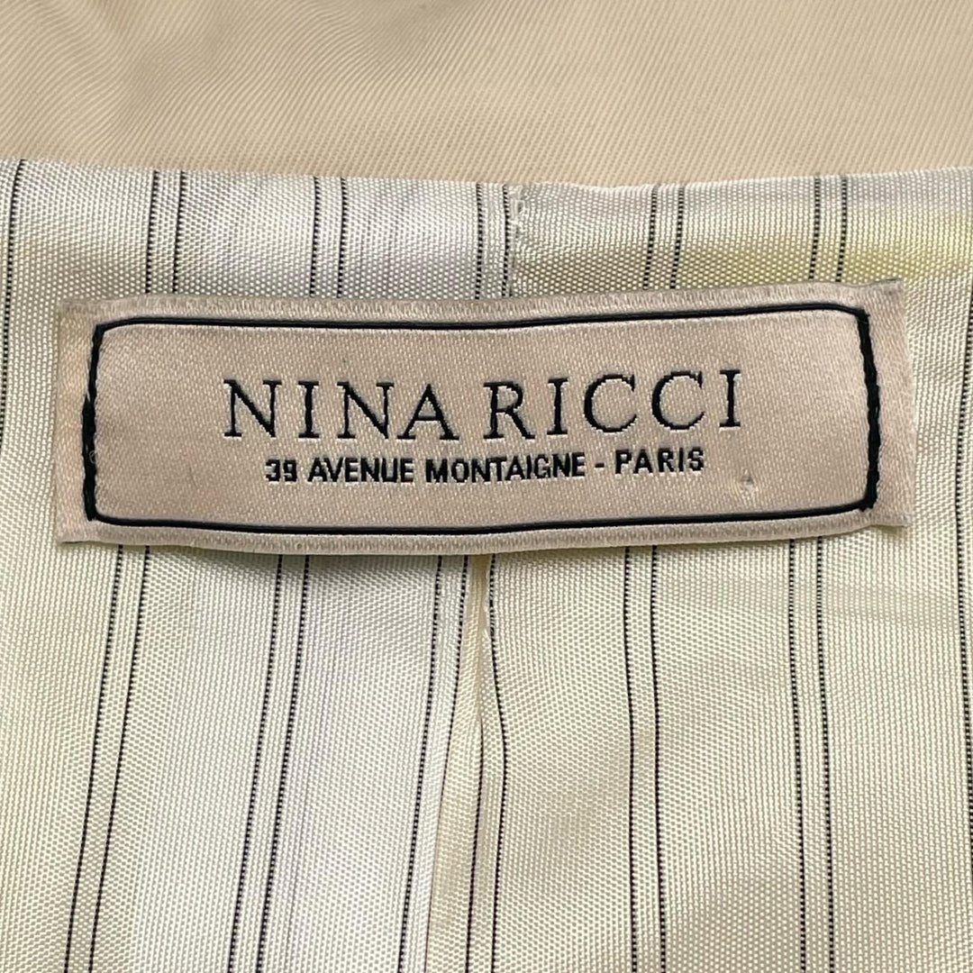 Excellent NINA RICCI trench coat logo button double-breasted coat beige Women 38