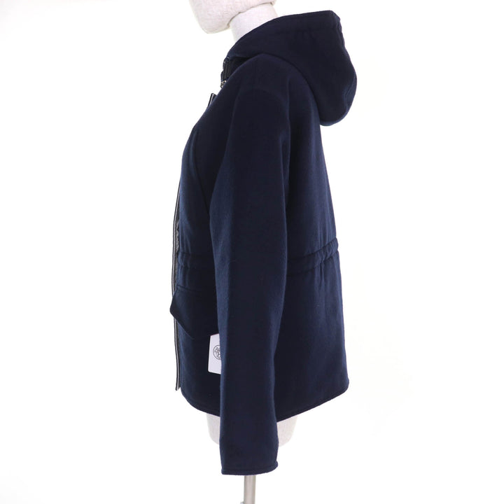 Great HERMES Jacket Chaine d'Ancre padded reversible Navy white cashmere 34 3E0123DA