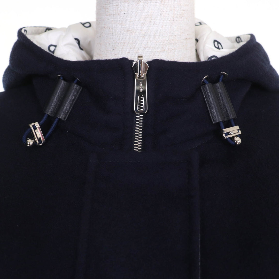 Great HERMES Jacket Chaine d'Ancre padded reversible Navy white cashmere 34 3E0123DA