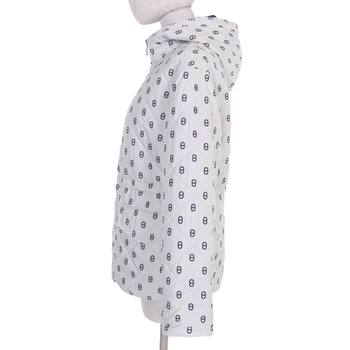 Great HERMES Jacket Chaine d'Ancre padded reversible Navy white cashmere 34 3E0123DA