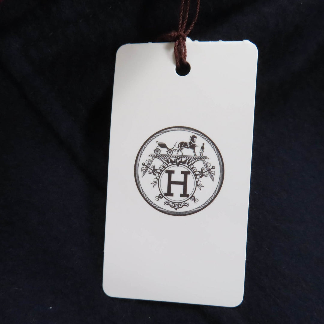 Great HERMES Jacket Chaine d'Ancre padded reversible Navy white cashmere 34 3E0123DA