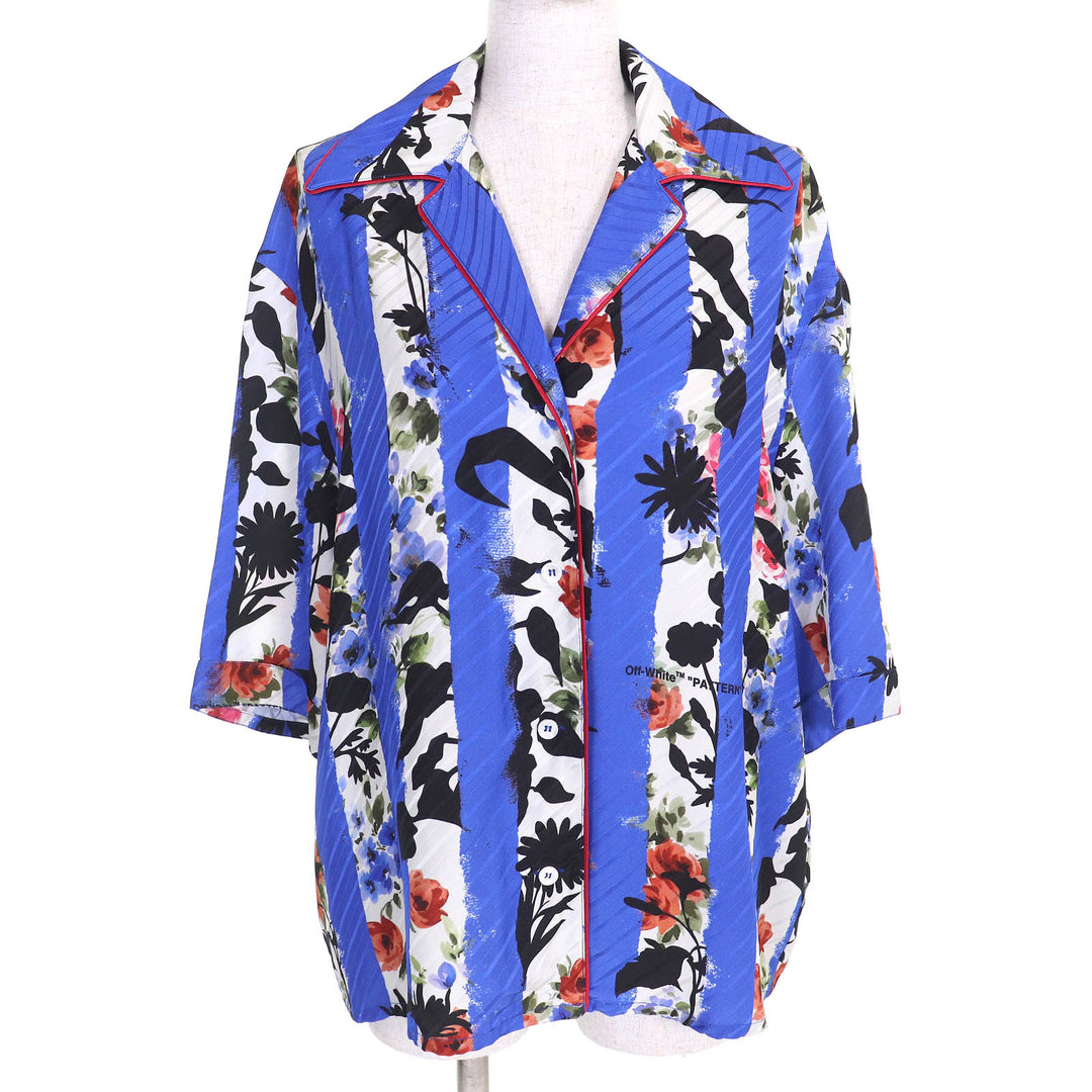Pristine OFF-WHITE Short sleeve shirt flower bowling shirt 40 OWGA071S21FAB002