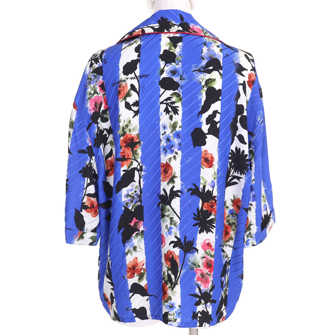 新品 OFF-WHITE 半袖シャツ フラワー ボウリングシャツ 40 OWGA071S21FAB002