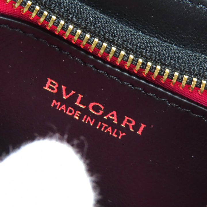 Pristine BVLGARI Shoulder Bag Serpenti Ellipse Small black leather Women 292051