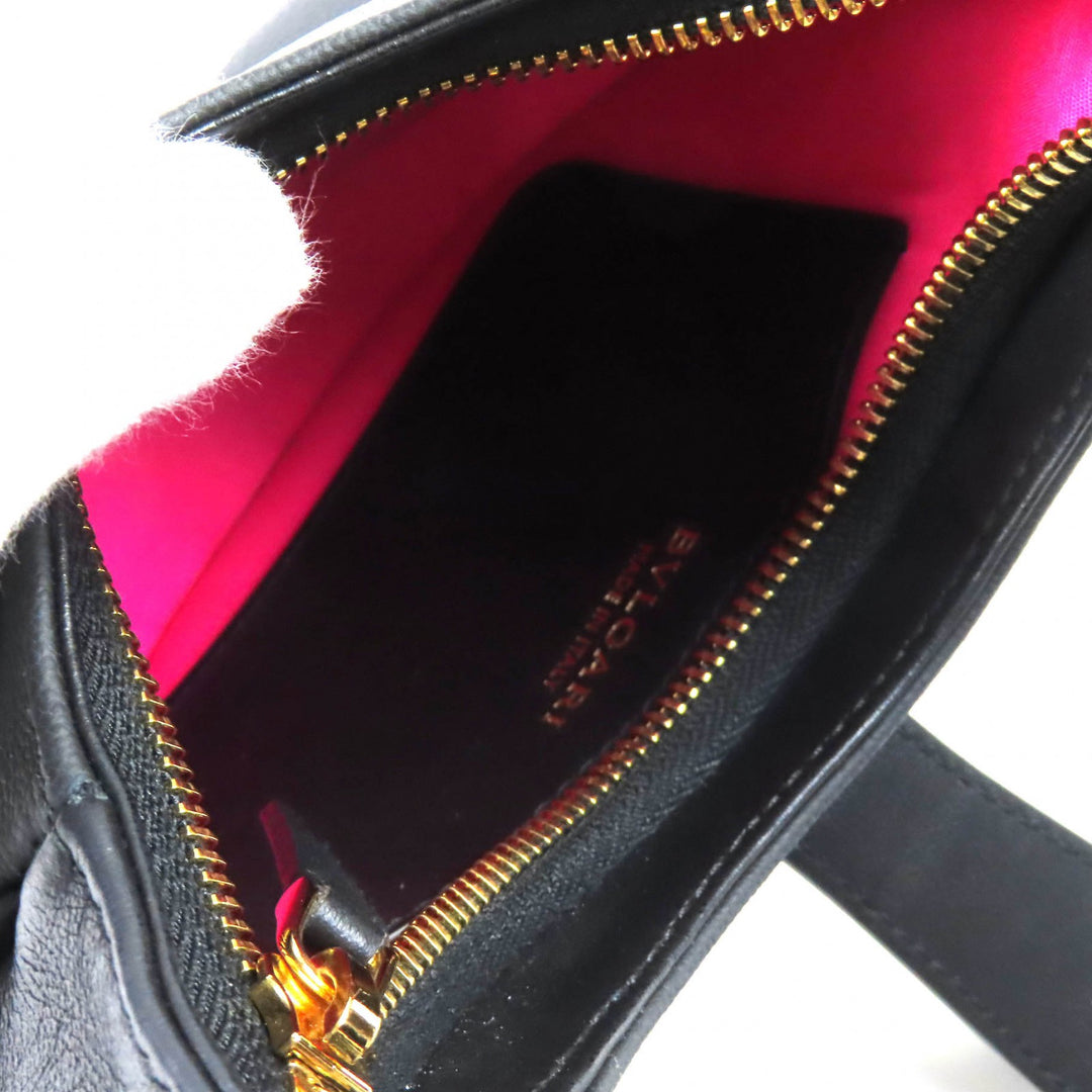 Pristine BVLGARI Shoulder Bag Serpenti Ellipse Small black leather Women 292051