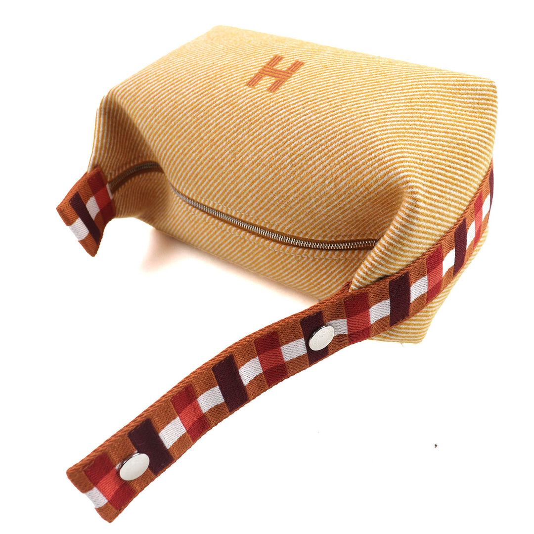 新品 HERMES ポーチ ブライド a ブラック PM O Kare Hロゴ ハンドバッグ ウール レディース