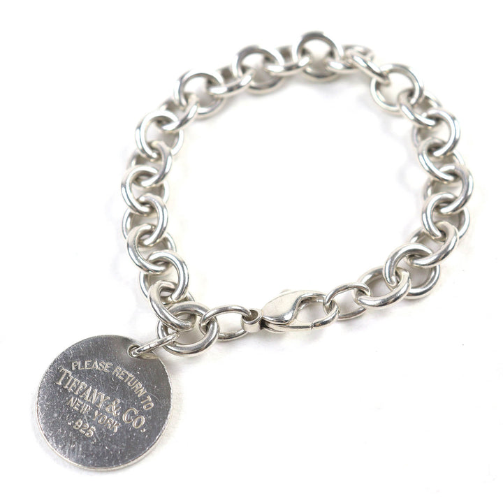 Very Good TIFFANY&Co. bracelet Round tags Silver SV925 Women