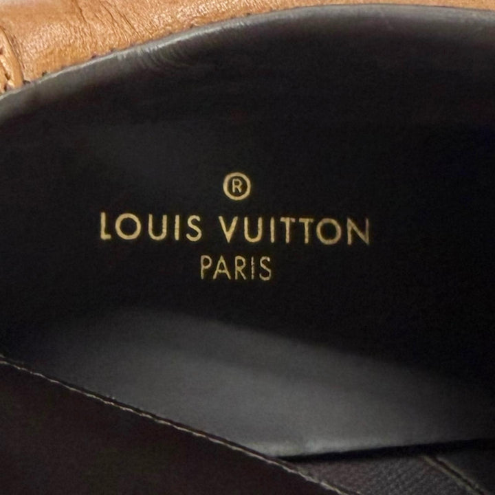 Discounted Great LOUIS VUITTON Ankle boots Oberkung Fu Line Lace-up work boots Brown