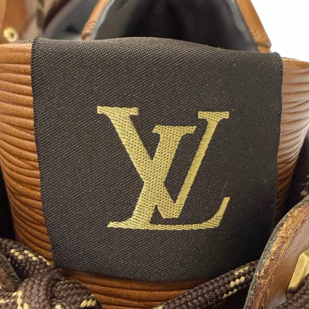 Discounted Great LOUIS VUITTON Ankle boots Oberkung Fu Line Lace-up work boots Brown