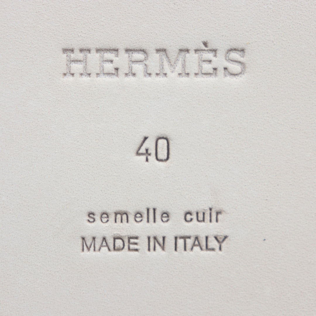 Pristine HERMES Sandals Izmir 2025 Purchase Slides Indigo brown denim mens 40