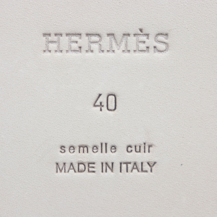 Pristine HERMES Sandals Izmir 2025 Purchase Slides Indigo brown denim mens 40