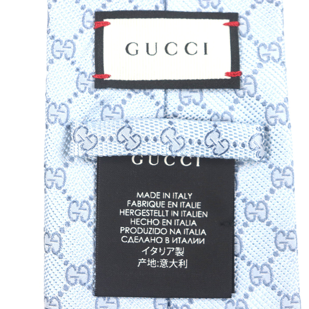 素晴らしい GUCCI ネクタイ GG柄 ネクタイ ライトブルー シルク メンズ 562827