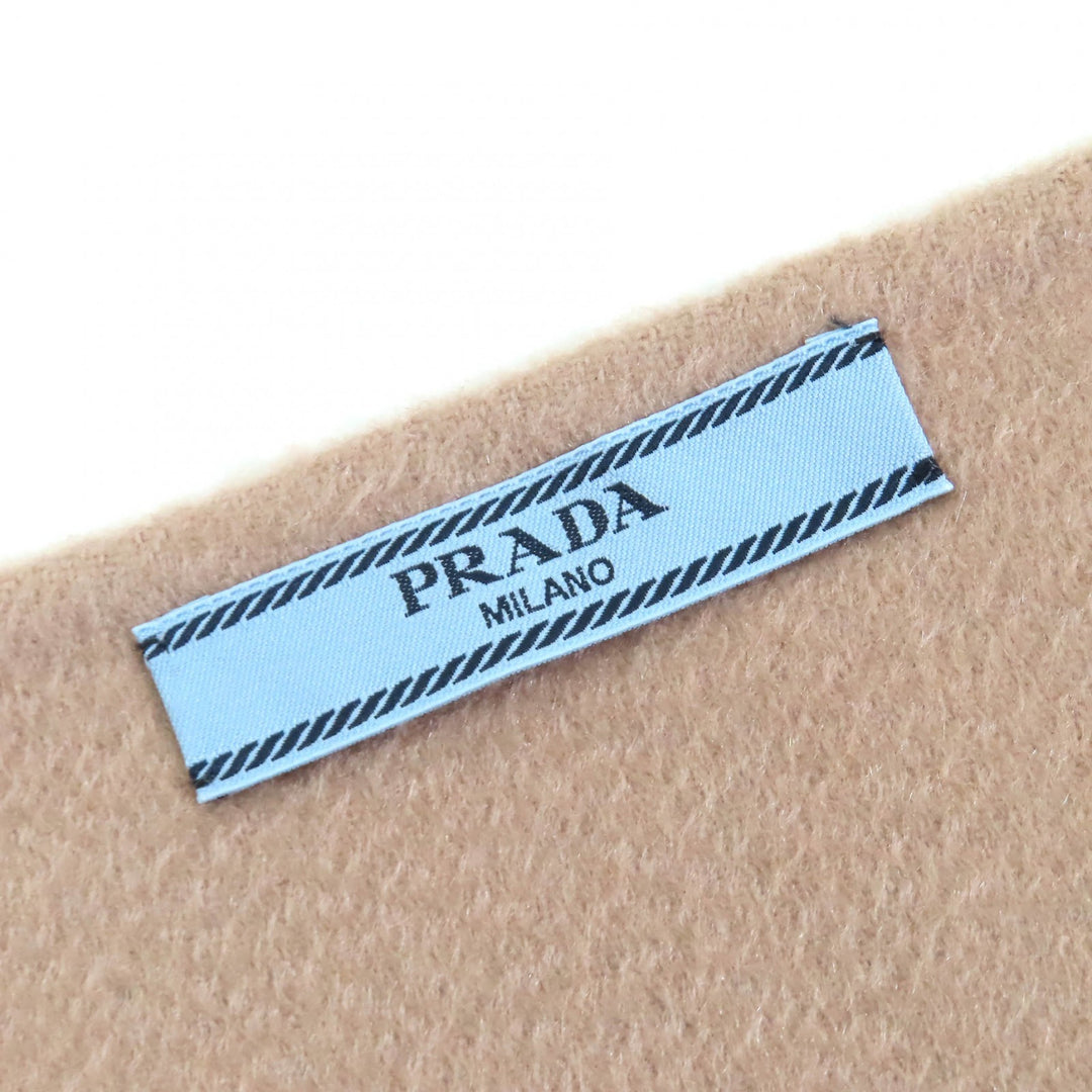 素晴らしい PRADA ラップスカート ロゴボタン ロング ベージュ カシミア レディース 40 P151V