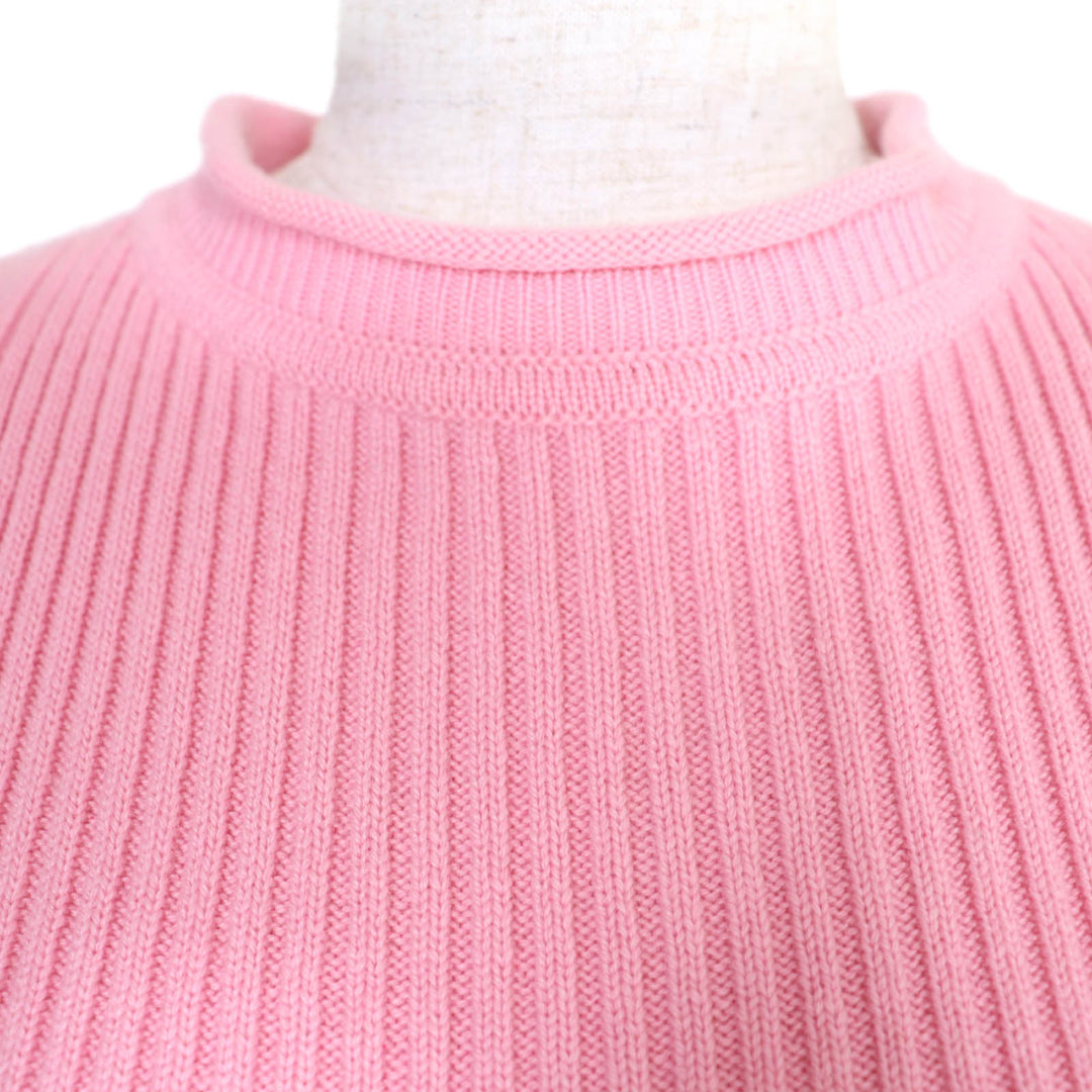 Great HERMES Short sleeve knit H logo design short sleeve knit pink cashmere 34