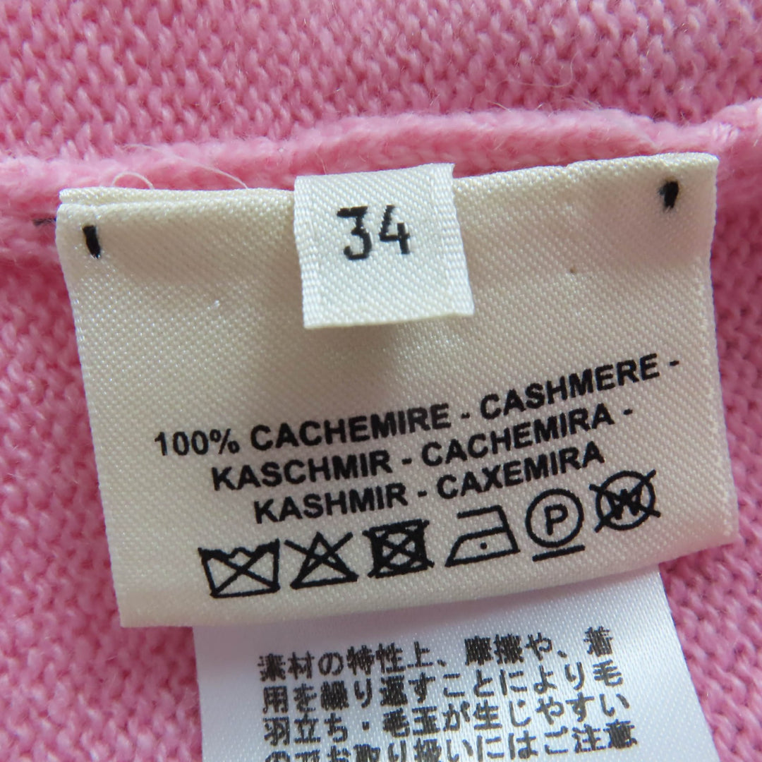 Great HERMES Short sleeve knit H logo design short sleeve knit pink cashmere 34