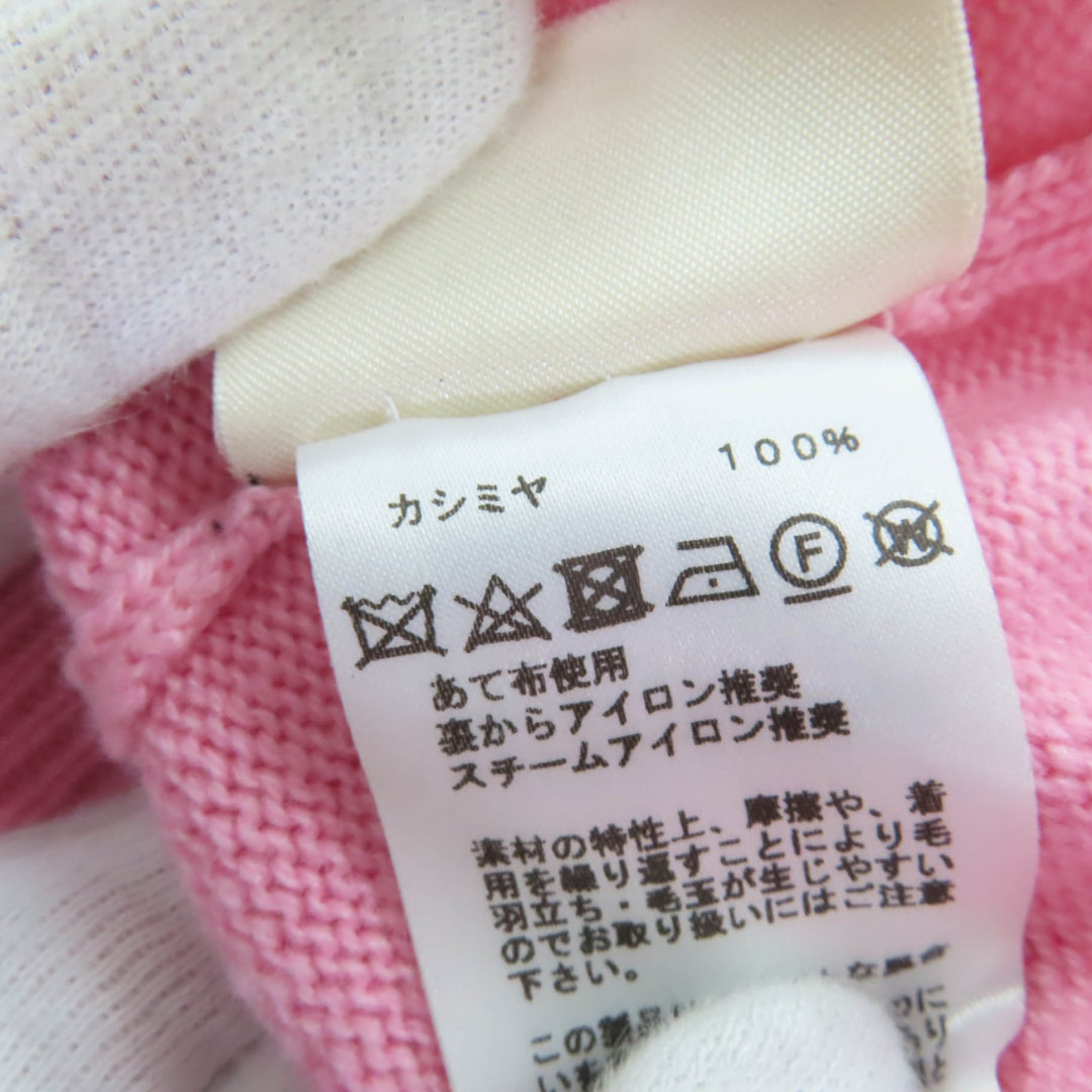 Great HERMES Short sleeve knit H logo design short sleeve knit pink cashmere 34