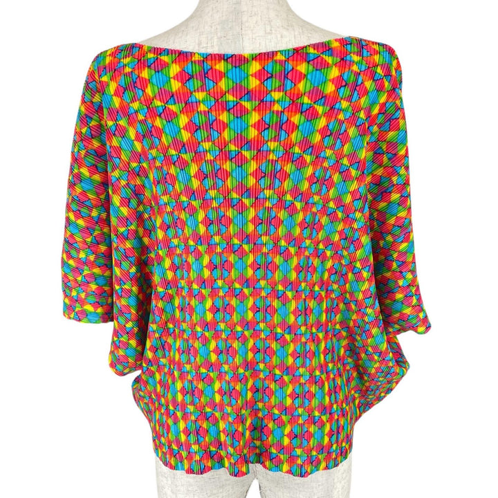 PLEATS PLEASE T-shirt Kimono sleeve all-over pattern multicolor 3 PP23-FK383