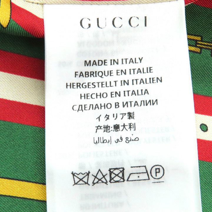 Great GUCCI tailored jacket Lining Chain Belt Pattern 100% Silk Peaked lapel 38