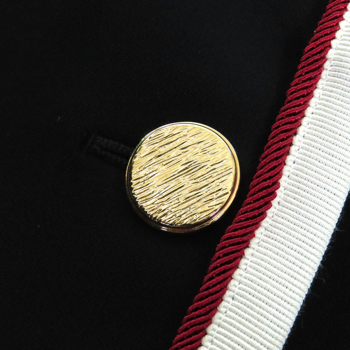 素晴らしい GUCCI テーラードジャケット 裏地 チェーンベルト柄 シルク100% ピークドラペル 38 523859