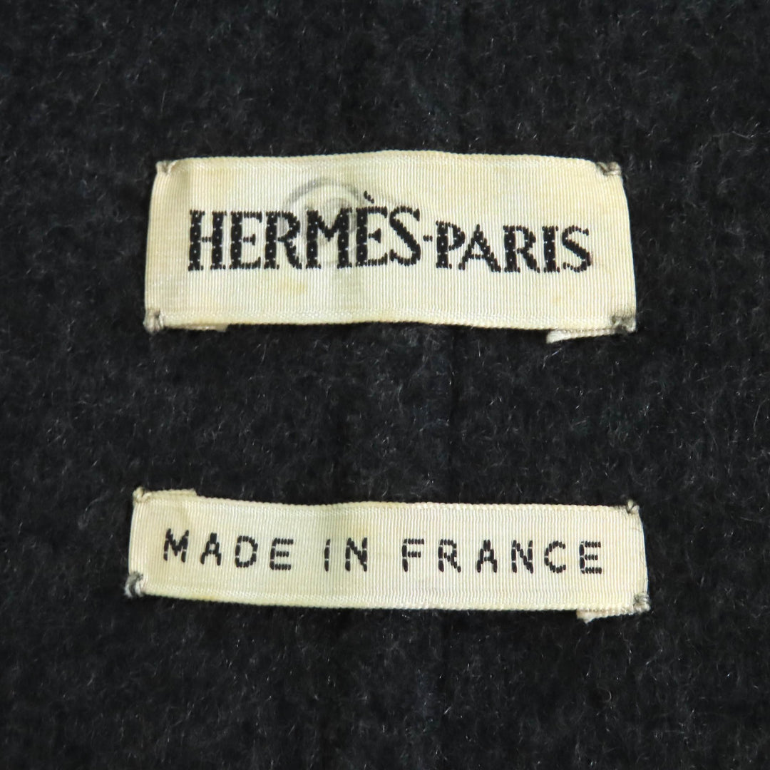 Excellent HERMES Chester coat Margiela period H button single Charcoal gray cashmere 36