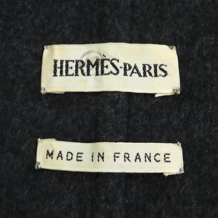 Excellent HERMES Chester coat Margiela period H button single Charcoal gray cashmere 36