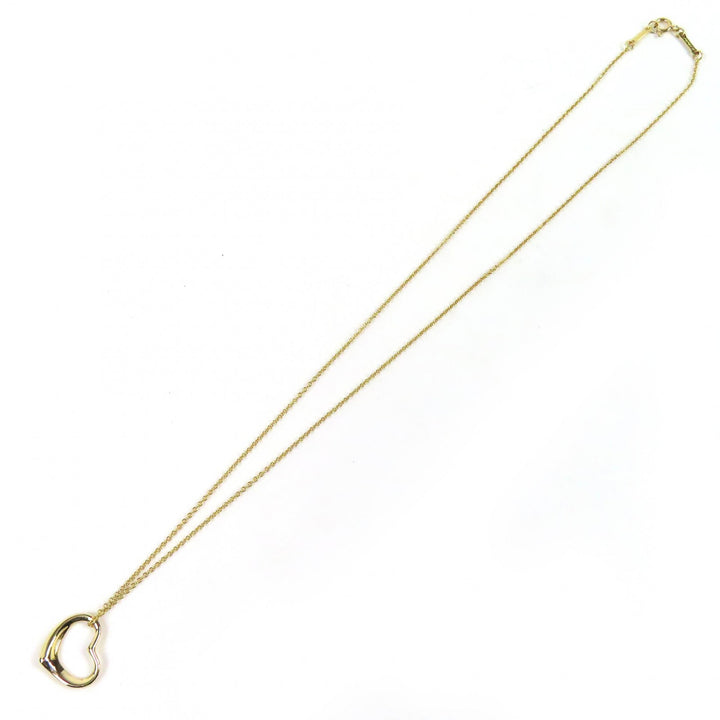 Excellent TIFFANY&Co. Open Heart Pendant Necklace 18K／750(YG) 16.1"" gold