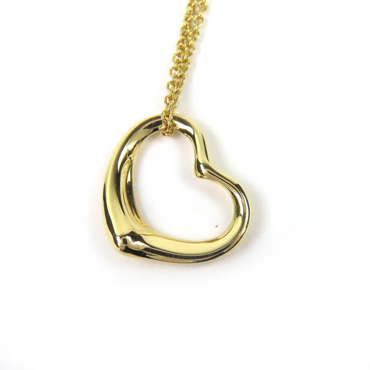 Excellent TIFFANY&Co. Open Heart Pendant Necklace 18K／750(YG) 16.1"" gold