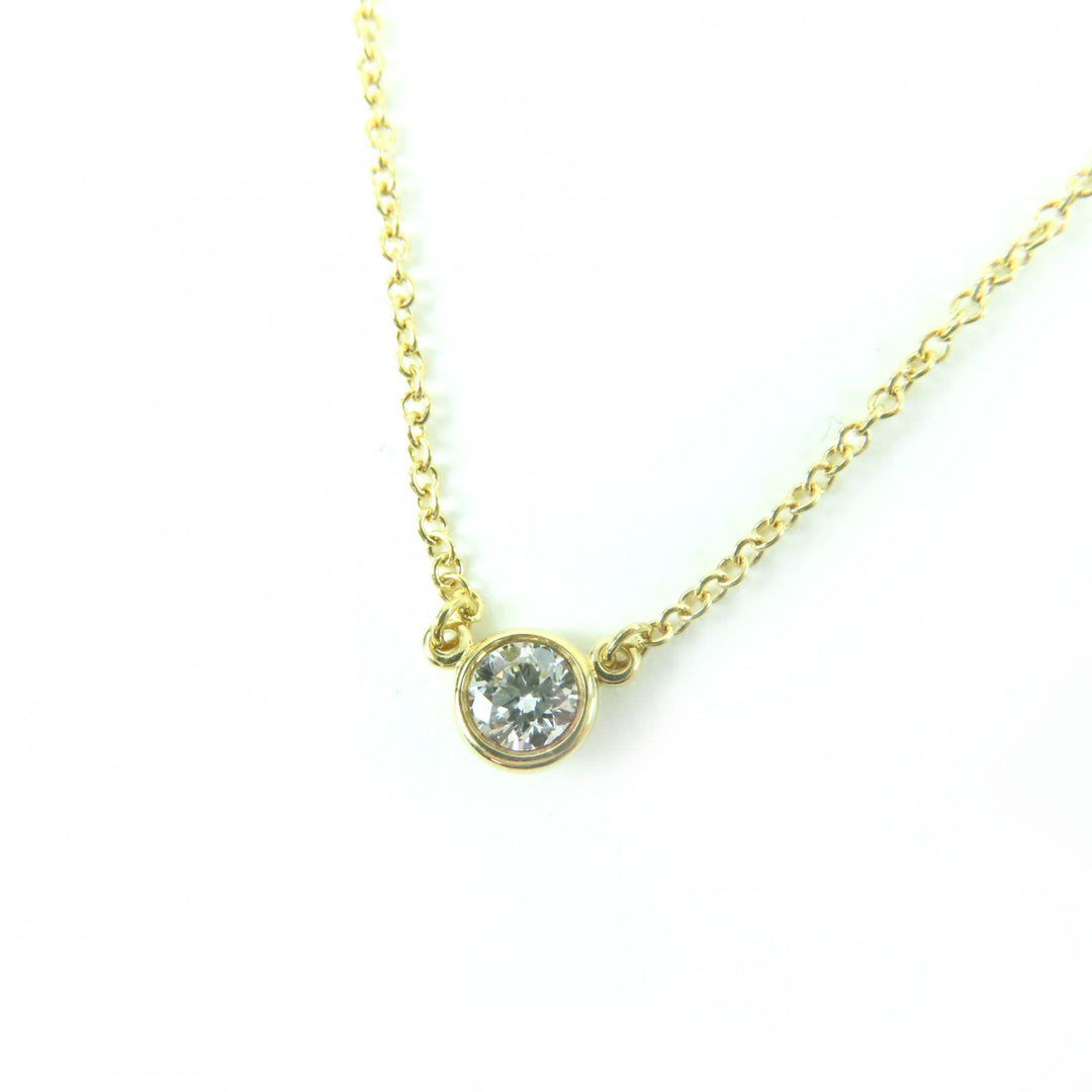 Excellent TIFFANY&Co. Single Diamond Pendant Diamond 0.12ct K18/750(Yellow Gold)